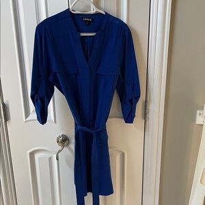 Express Royal Blue Belted Dress